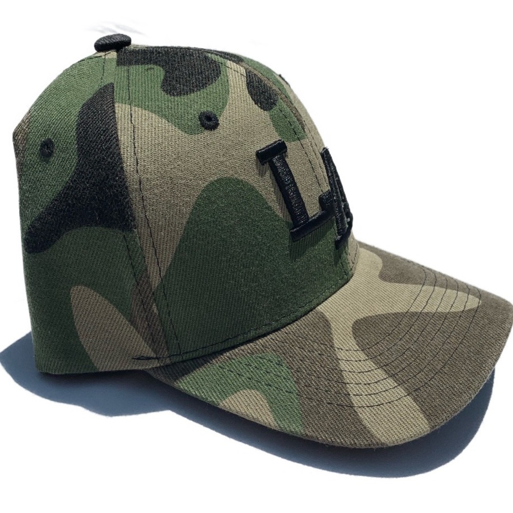 Los Angeles embroidered camouflage velcro strap baseball hat - Picture 3 of 7
